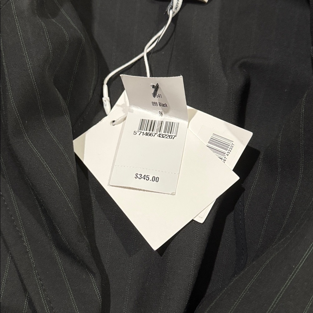 NWT GANNI +NET SUSTAIN pinstriped recycled-twill mini dress size 36 (small) - Picture 6 of 7